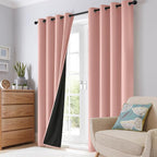 SimpleHome Peach Pink 100% Blackout Curtains Room Darkening Living Room 63 | - Image 8