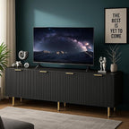 TV Stand for 80 Inch TV, Fluted TV Stand for Living Room, Mid Century Modern TV - Image 4