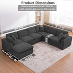 Oversized Modular Sectional Sofa Couch, Large 7 Seater Corner Sofa Modern U - Image 2