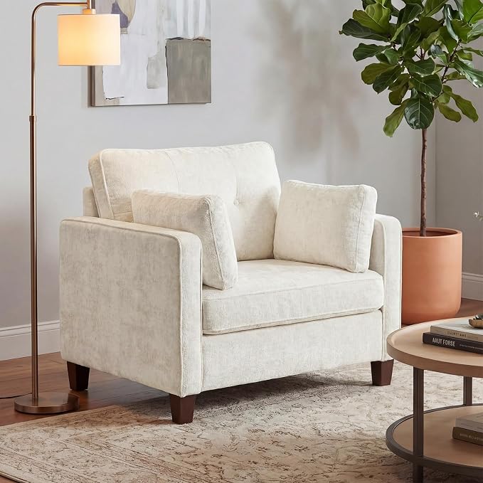 Luxury Oversized Accent Chair Set of 2, 40.9" Upholstered Piping Single - Image 3