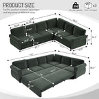 118" L-Shaped Sleeper Couch Bed - Image 2