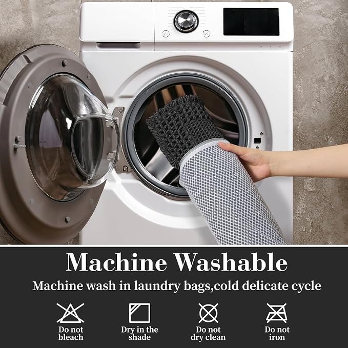 RESARE Waffle Bath Mat for Bathroom, Non Slip Bathroom Rugs 18"x30" Black | - Image 6