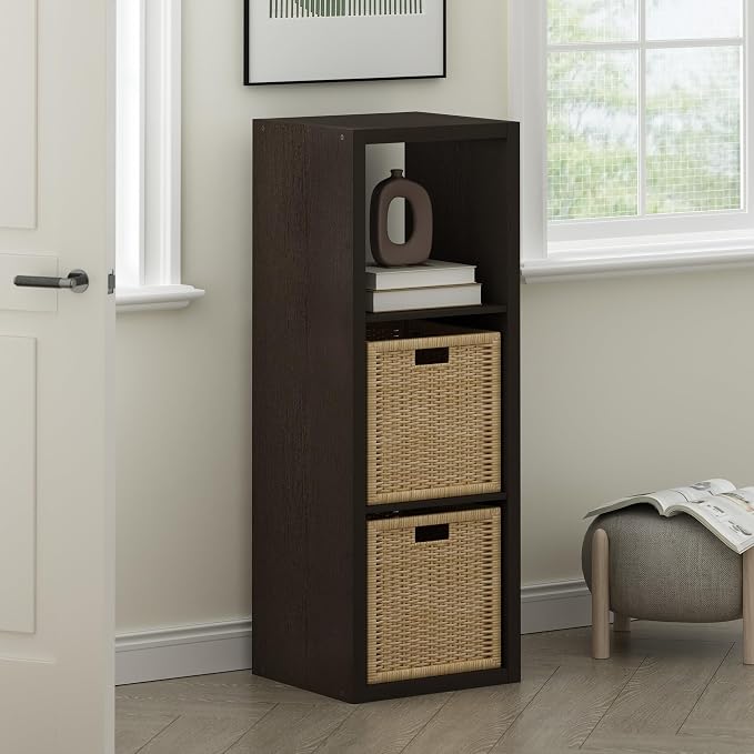 Furinno Cubicle Book Shelf, 3-Cube Bookshelf, Extra Thick Frame Horizontally & - Image 2
