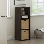 Furinno Cubicle Book Shelf, 3-Cube Bookshelf, Extra Thick Frame Horizontally & - Image 2