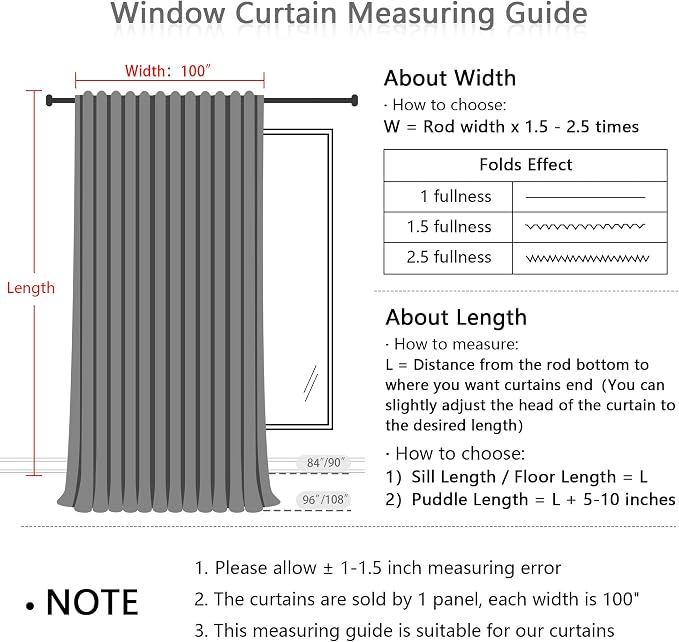 MYSKY HOME 95 Inches Long White Curtains - Image 3