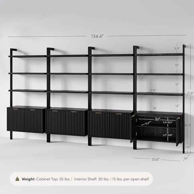 Nathan James Jasper 3-Shelf Solid Wood Boho Bookshelf, Wall Mounted Bookshelf - Image 2