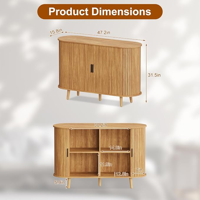 47" Buffet Cabinet, Sideboard Buffet Cabinet - Image 2