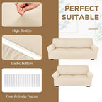 Peryiter 2 Pcs Sofa Covers Couch and Loveseat Covers Set Stretch Sofa Slipcover - Image 4