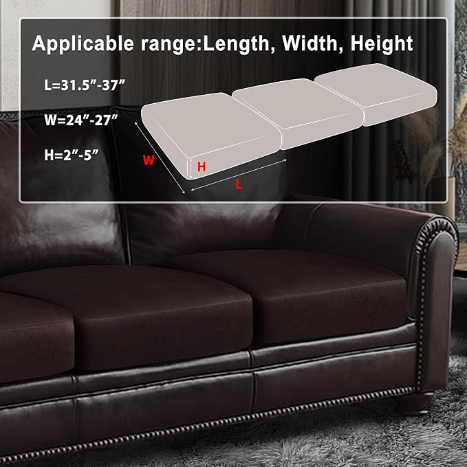 ANARACHON Leather Look Couch Cushion Covers Sofa Seat Slipcovers Sets Couches - Image 3