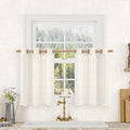 Short Sheer Linen Curtains 30 inches Long, Bronze Grommet Linen Drapes Light by LAMIT