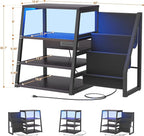 AV Media Stand with Outlets, Stereo Stands and Racks with Vinyl Storage - Image 3