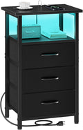 Vagusicc Night Stand with Charging Station, LED Nightstand by Vagusicc