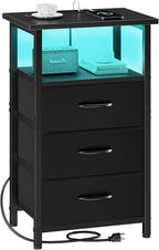Vagusicc Night Stand with Charging Station, LED Nightstand by Vagusicc