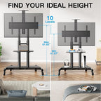 PERLESMITH Mobile TV Stand for 55-90 Inch Flat/Curved Screen TV Max VESA - Image 6