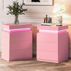 ADORNEVE Nightstand with Charging Station and LED Lights, Night Stand with - Image 7
