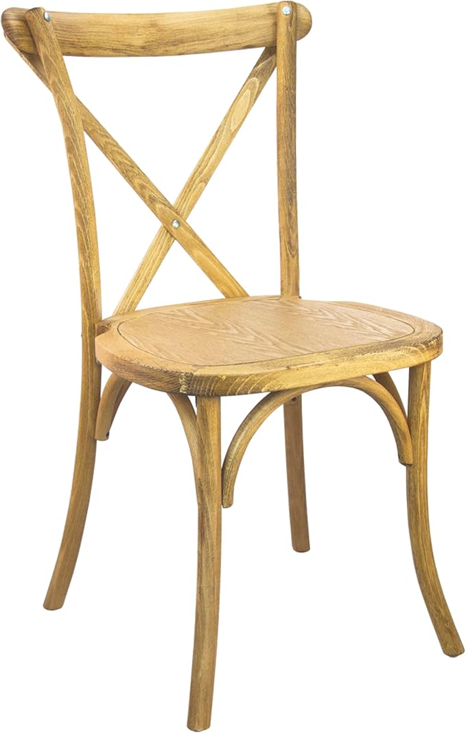 EMMA + OLIVER Hand Scraped Natural X-Back Chair by EMMAOLIVER