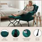 Welnow Lazy Chair with Ottoman, Modern Accent Chair with Armrests and a Side - Image 4