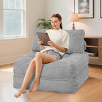 HABUTWAY Folding Sofa Bed, Convertible Sleeper Chair Bed w/Dual-Pillow & Handle - Image 3