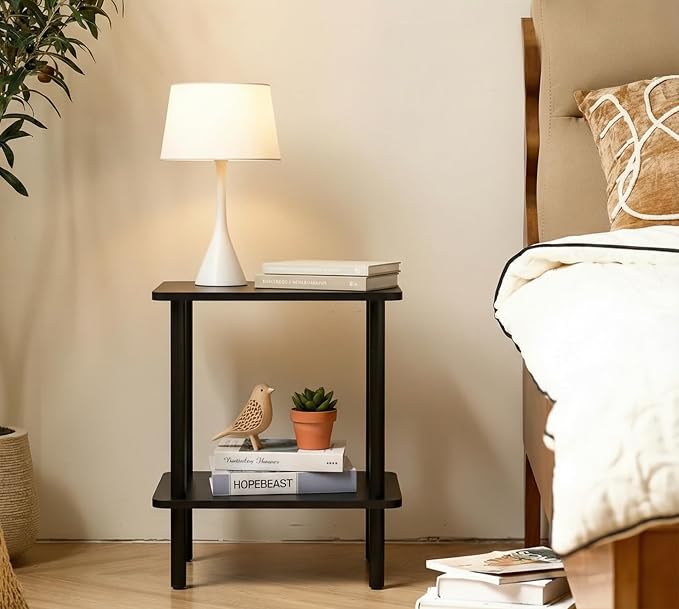 FORAOFUR End Table with Charge Station, Narrow Side Table - Image 4
