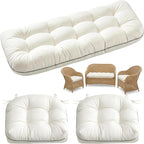1 MIDDLE ONE Wicker Chair Cushions 3 Pieces Set by 1MIDDLEONE