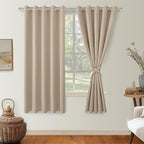 Blackout Curtains for Bedroom, 60 x 63 Inches Length Taupe 2 Panels | Thermal - Image 8