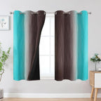 Brown and Teal Ombre Blackout Curtains - Image 2