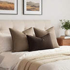 MIULEE Decorative Linen Lumbar Pillow Cover 12x20 Inch Dark Brown | Fall Autumn - Image 4