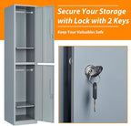 Metal Locker for Home, Dressing Room, Lockable Locker Cabinet - Image 5