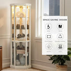 Corner Curio Cabinet, Light Bulb Inclued, Wine Bar China Cabinet - Image 6