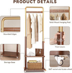 Taitiy Clothes Rack Solid Wood Coat Rack, - Image 5
