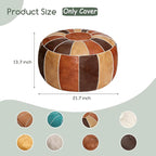 Thgonwid Unstuffed Moroccan Storage Pouf Foot Stool Ottoman Seat Handmade Faux - Image 2