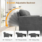 82" L Shaped Sleeper Sofa Bed, Pull Out Sectional Couch - Image 3