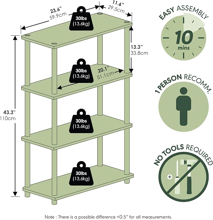 Furinno Turn-N-Tube 4-Tier Multipurpose Shelf Display Rack - Image 3