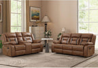 EBELLO Manual Recliner Sofa Set, Faux Leather Reclining Living Room Furniture by EBELLO