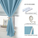Portable Light Blocking Curtains Self-Stick Design, Removable Adhesive Window - Image 2