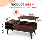 WLIVE Lift Top Coffee Table for Living Room, Small Coffee Table - Image 3