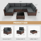 KIGOTY 7-Piece Patio Furniture Set, All-Weather PE Rattan Outdoor Sectional Sofa - Image 3
