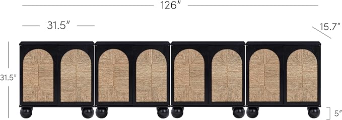 Nathan James Leah Boho TV Stand or Sideboard Cabinet - Image 2