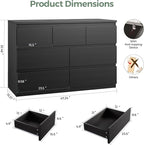 Jocoevol Modern Black 7 Drawer Dresser - Image 2