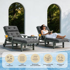 Outdoor Chaise Lounge Cushion, Waterproof 74.4x22x4.7 Inch Thick Cotton Filled - Image 7