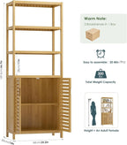 HIFIT 2 Set Tall Shelf Unit Bamboo Storage Cabinet - Image 3