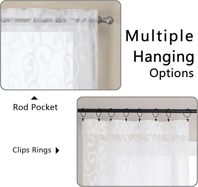 Furman White Sheer Curtains Valances - Image 5