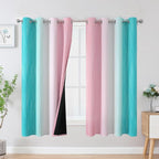 Pink and Teal Ombre Blackout Curtains by ESTELARTEXTILER