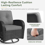 Aoxun 3 Pieces Patio Furniture Set, Patio Swivel Rocker Chairs Set of 2 - Image 4
