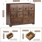 Traditional Card Catalog Solid Wood Small Chinese Medicine Small Curio Cabinet - Image 3