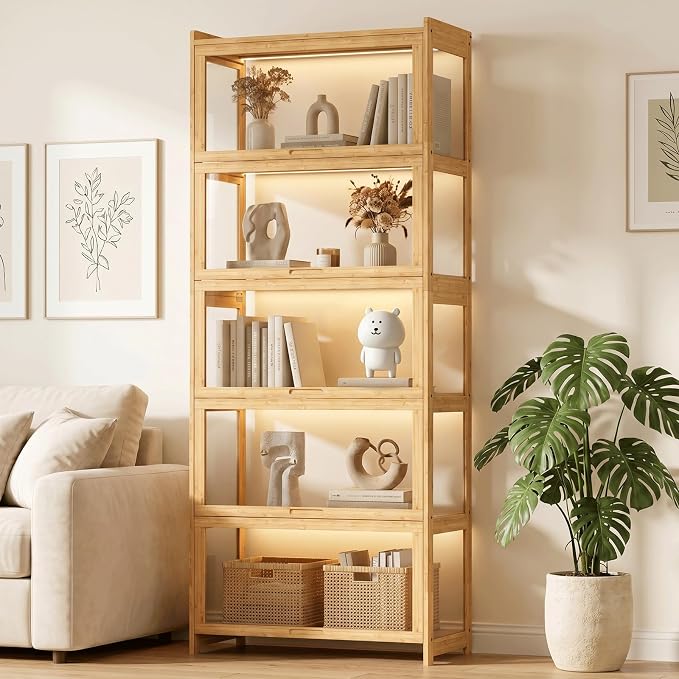 Magshion Display Cabinet with Acrylic Doors, 5-Tier Curio Cabinet by Magshion