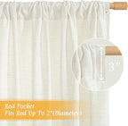 Light Filtering Cream Linen Curtains 48 Inch Length - Image 3