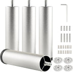 4 Pack Bed Support Legs Extensions 6 inch Silver Sofa Legs Adjustable Furniture by Unknown