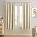 Cream Beige Curtains 63 Inches Long, Summer Heat Thermal Insulated Pinch Pleat by KEQIAOSUOCAI