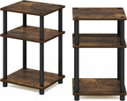 Furinno JUST Side Table Set of 2, 3-Tier Modern End Tables, Open Shelves Night - Image 5